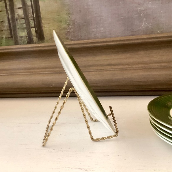 6 bread plates American Limoges L'Triomphe Trillium Forest Green Dinnerware 22K - Picture 9 of 10